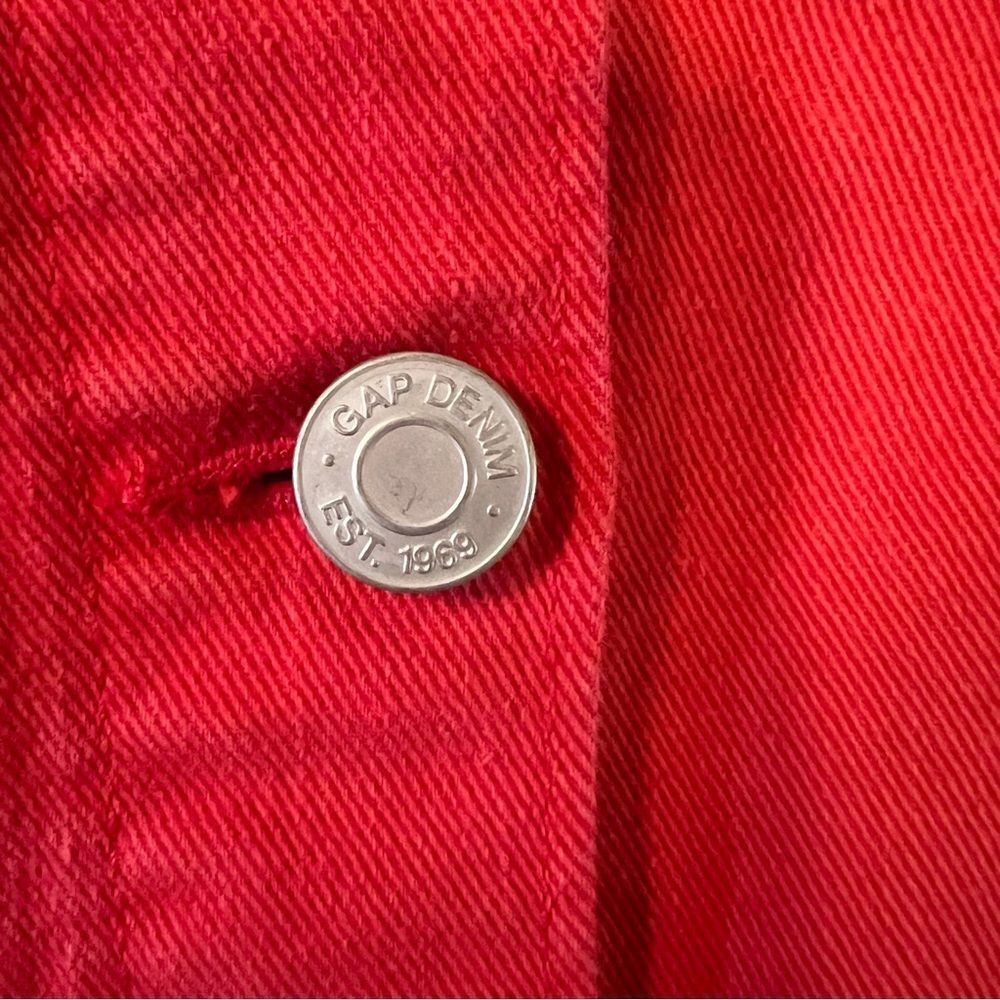 Vintage GAP Denim Red A-Line Skirt with Front Buttons Women's Size 27 - Picture 3 of 8